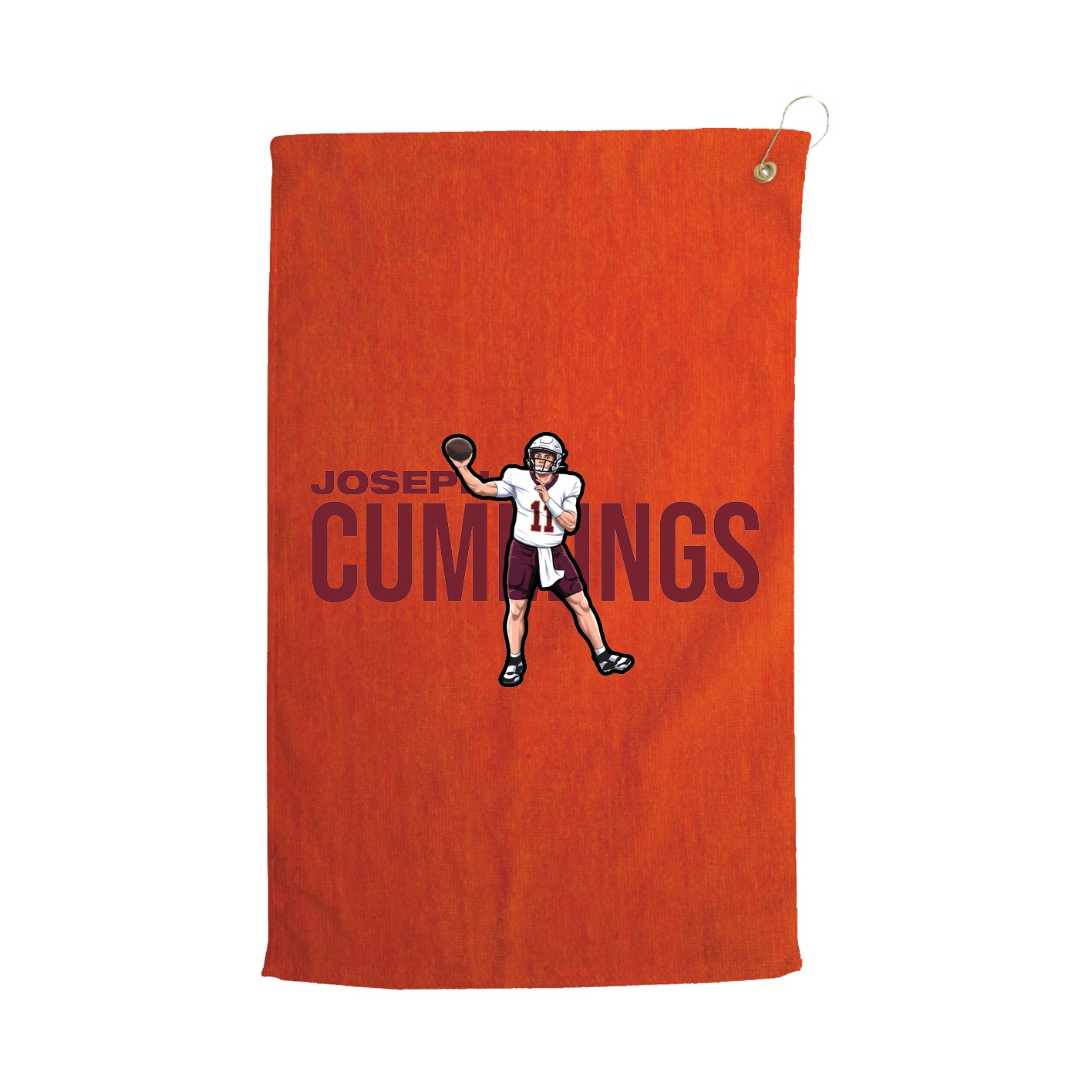 Golf Towel — Player Name in Orange