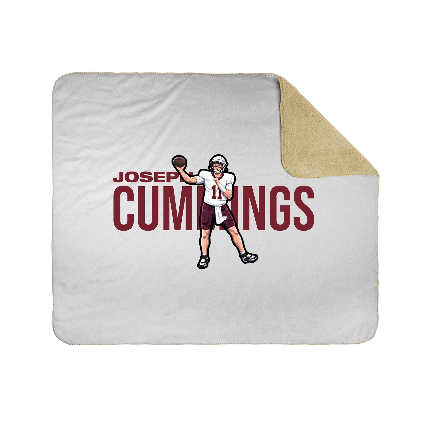 Throw Blanket — Player Name in White