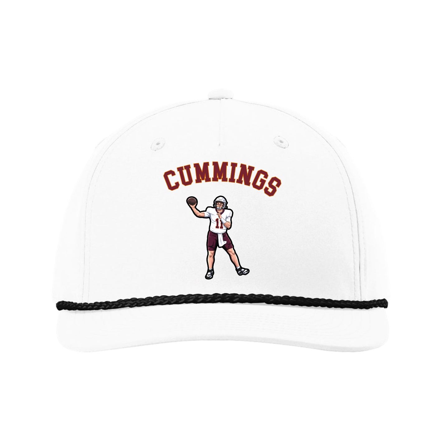 Five-Panel Classic Rope Cap — Shirsey Arch in White
