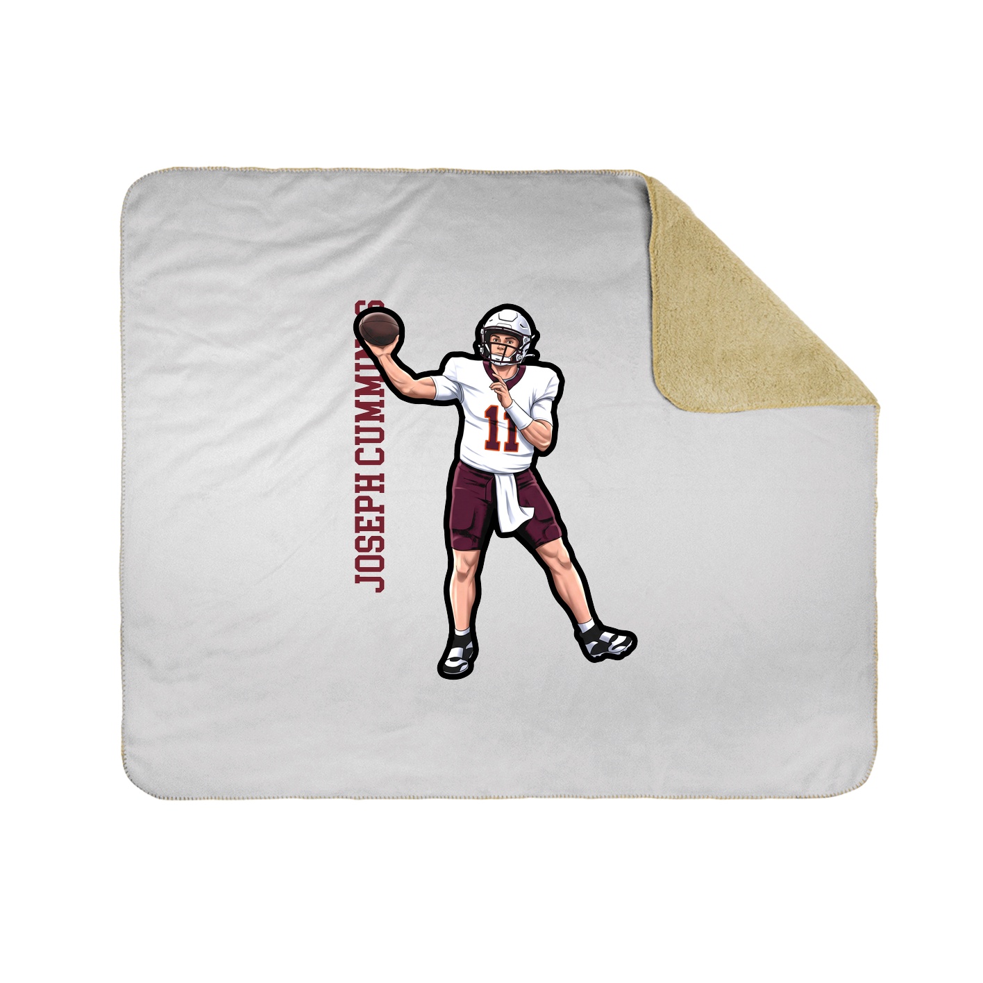 Throw Blanket — Name Vertical in White