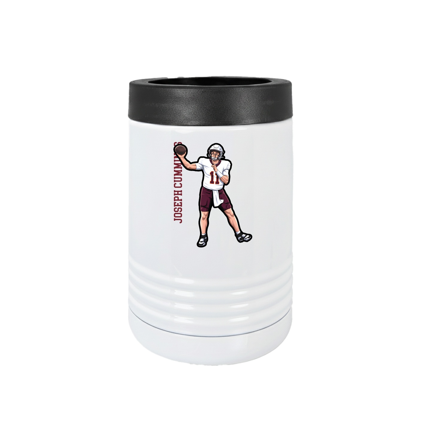 Beverage Holder — Name Vertical in White