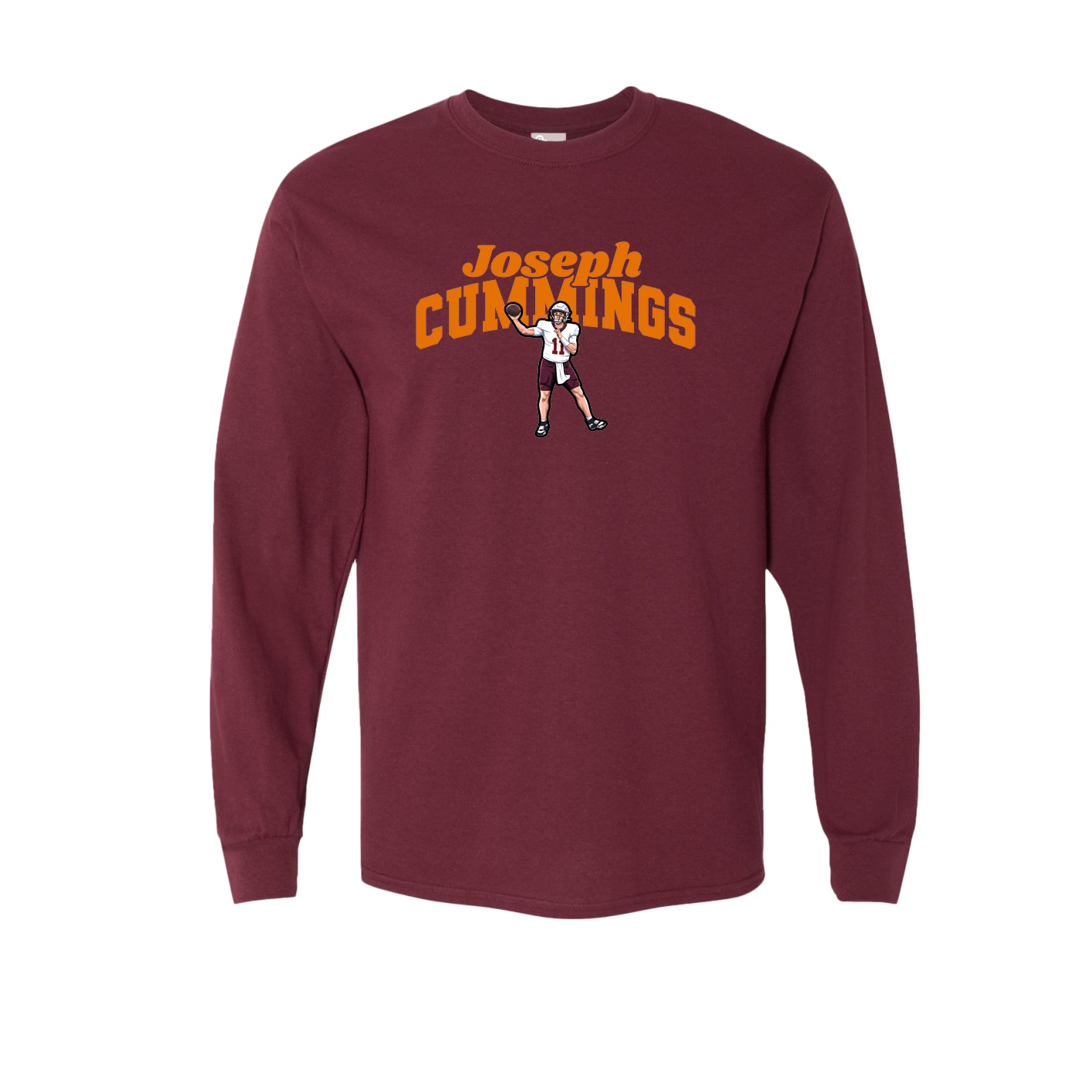 Long Sleeve Tee — Signature Arch in Maroon