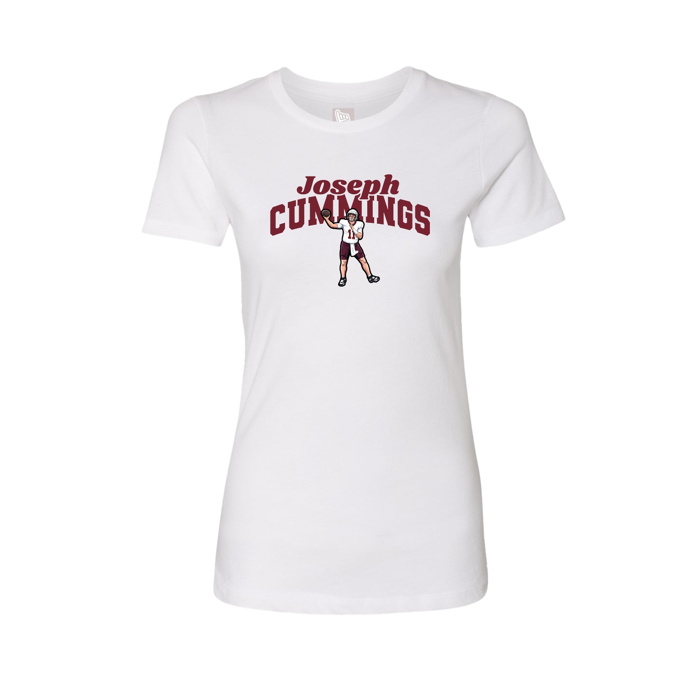 Fitted Women's Tee — Signature Arch in White