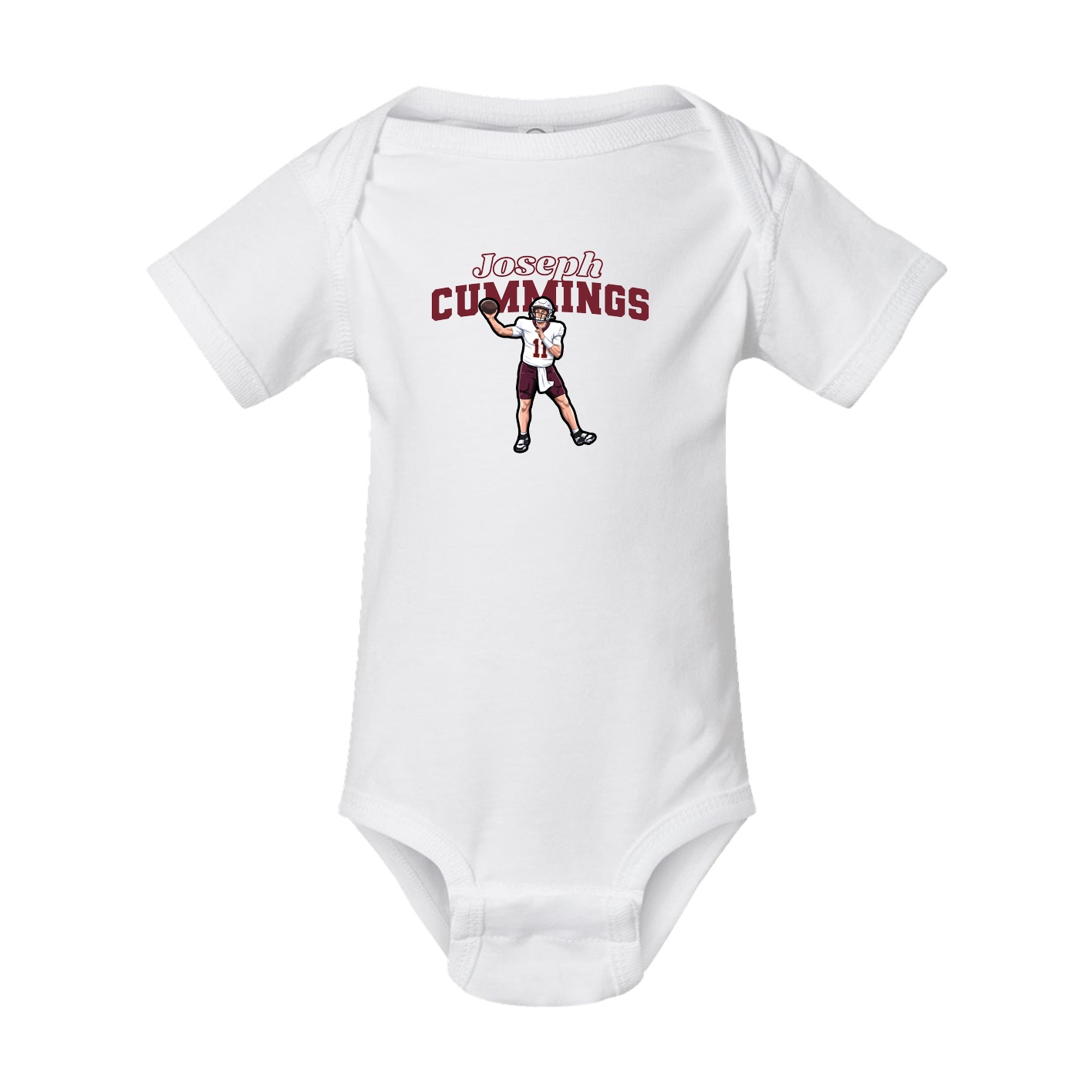 Baby Onesie — Name Arch in White