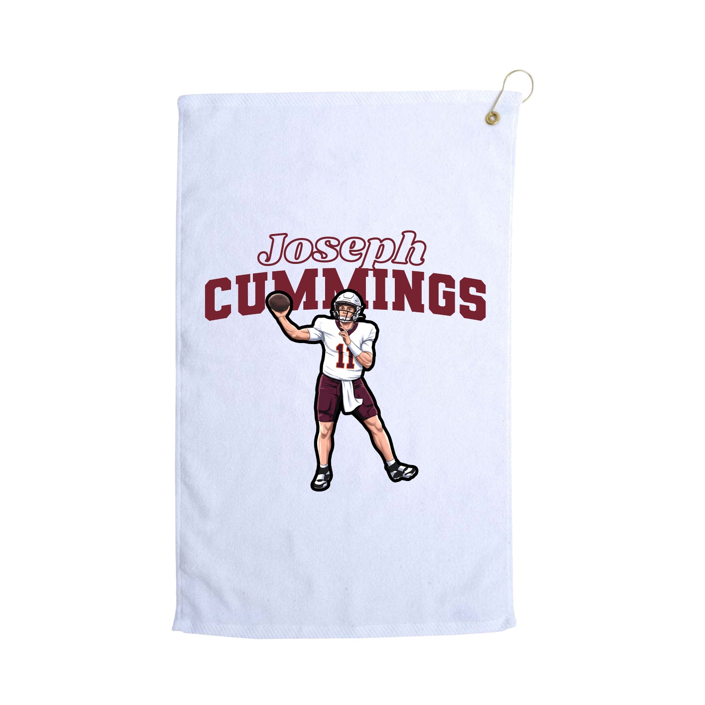 Golf Towel — Name Arch in White