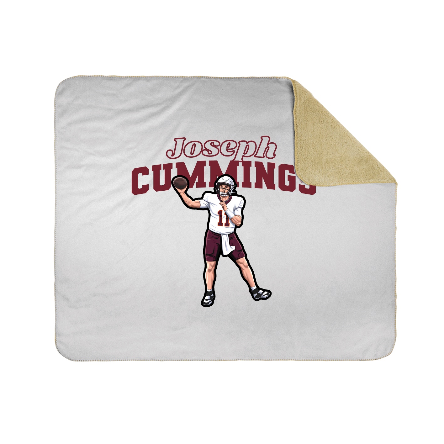 Throw Blanket — Name Arch in White