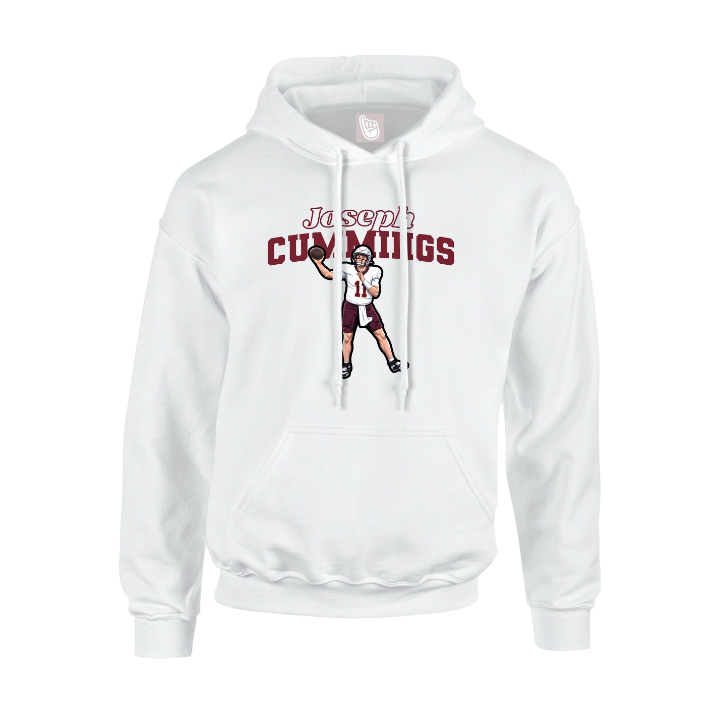 Hoodie — Name Arch in White
