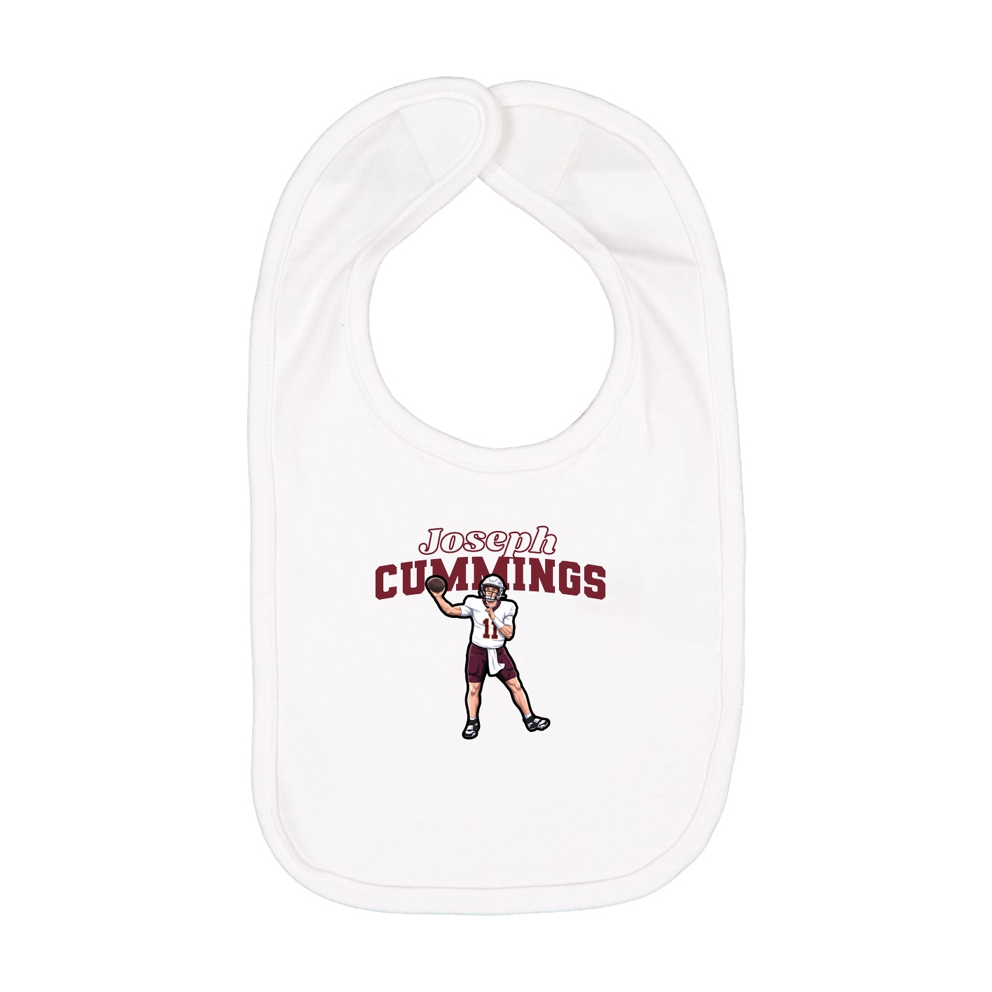 Infant Bib — Name Arch in White