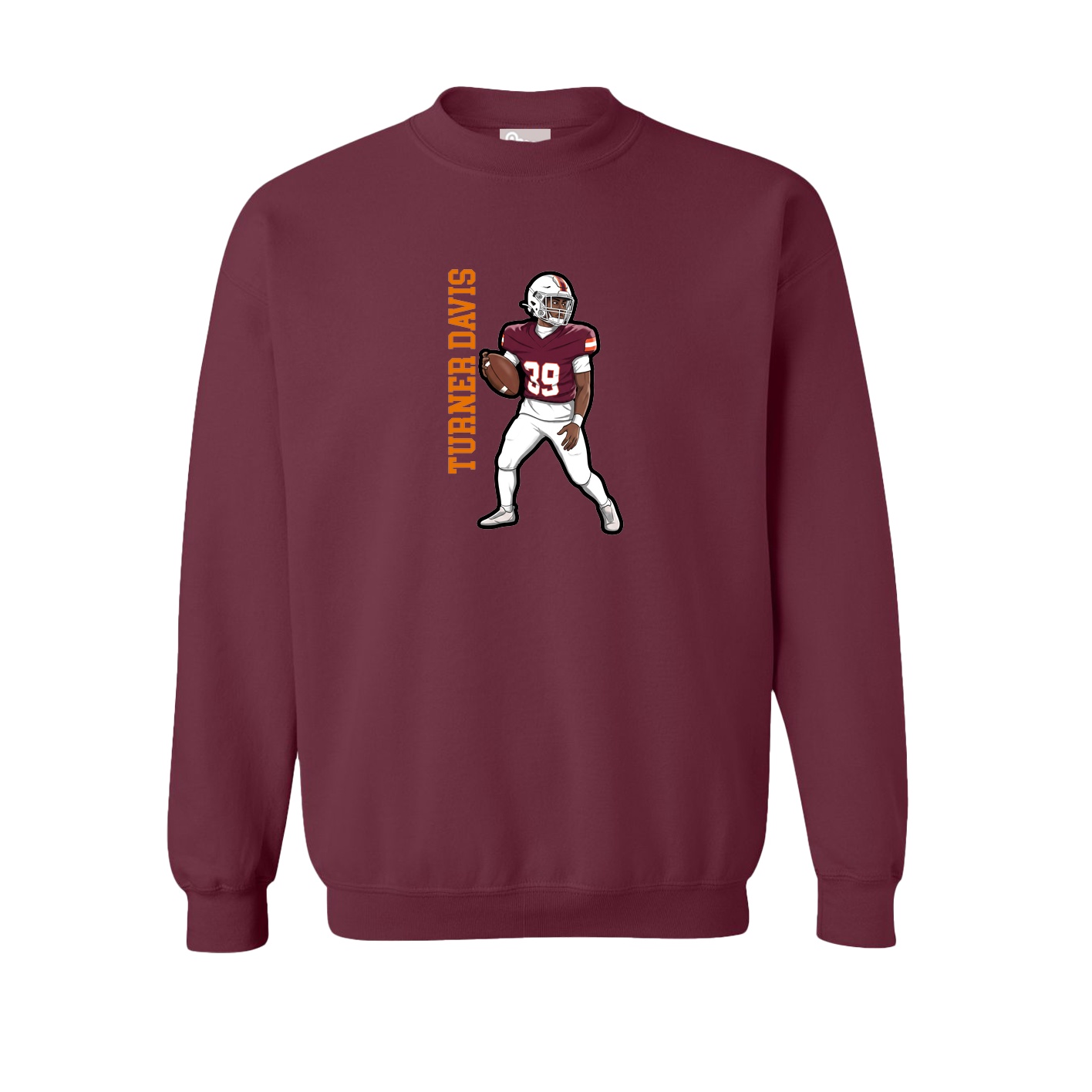 Fleece Crew — Name Vertical in Maroon