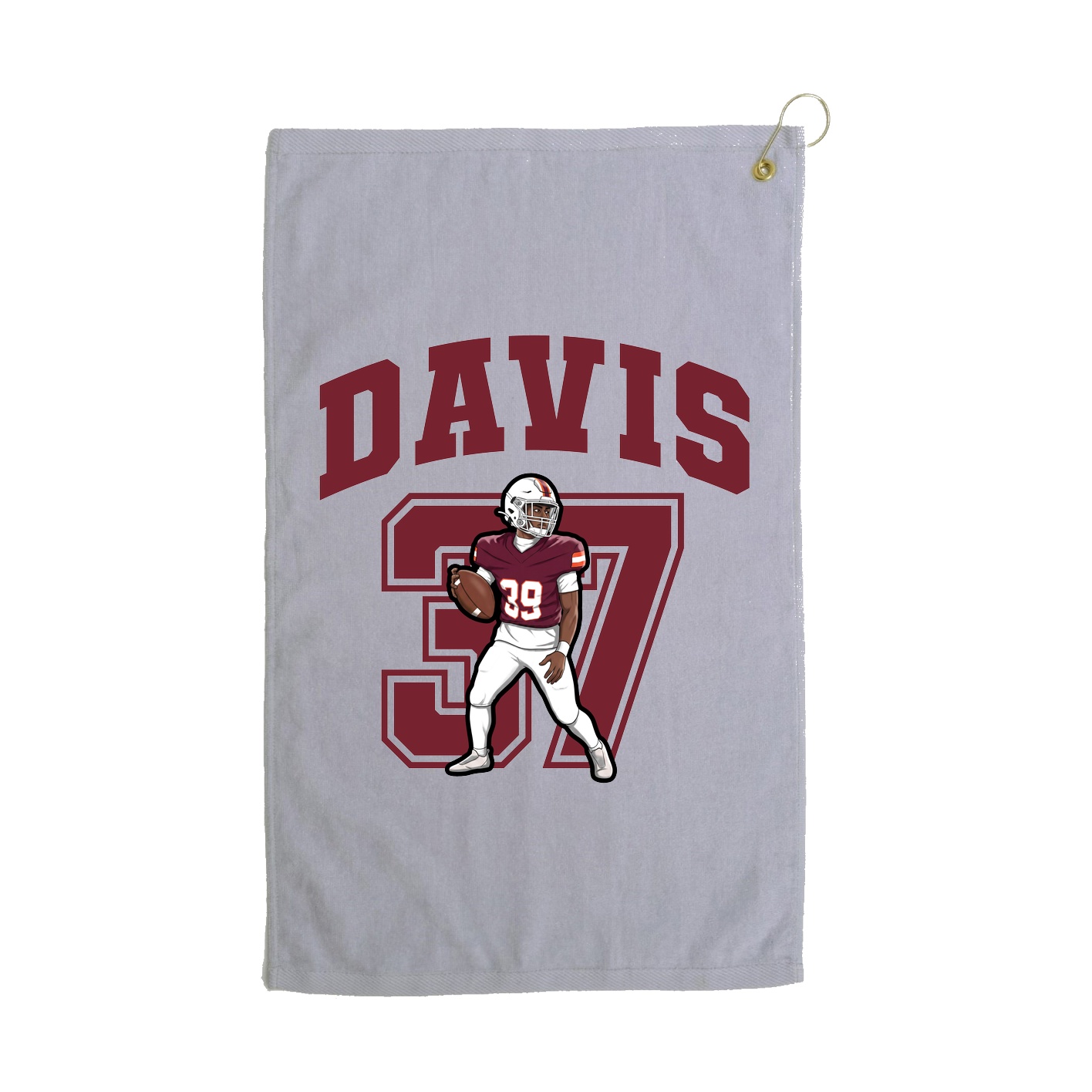 Golf Towel — Number in Grey