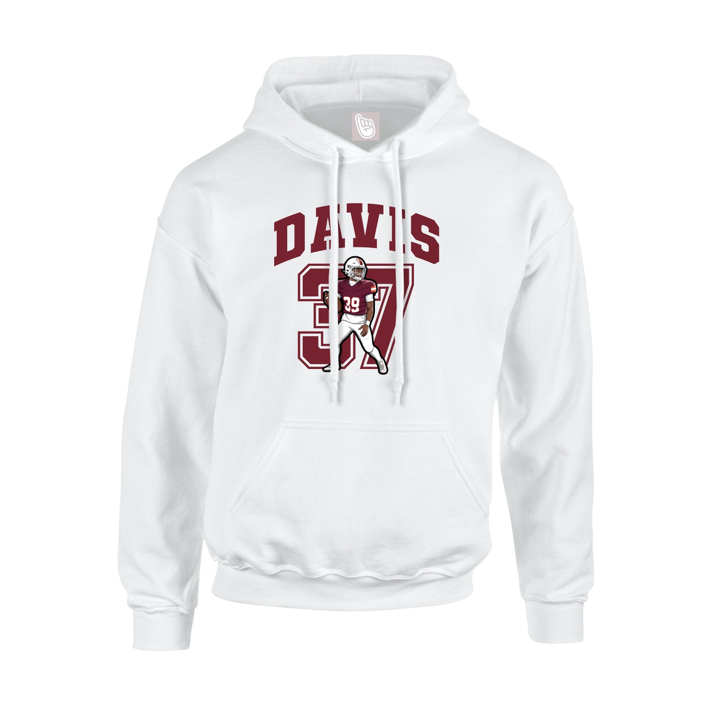 Hoodie — Number in White