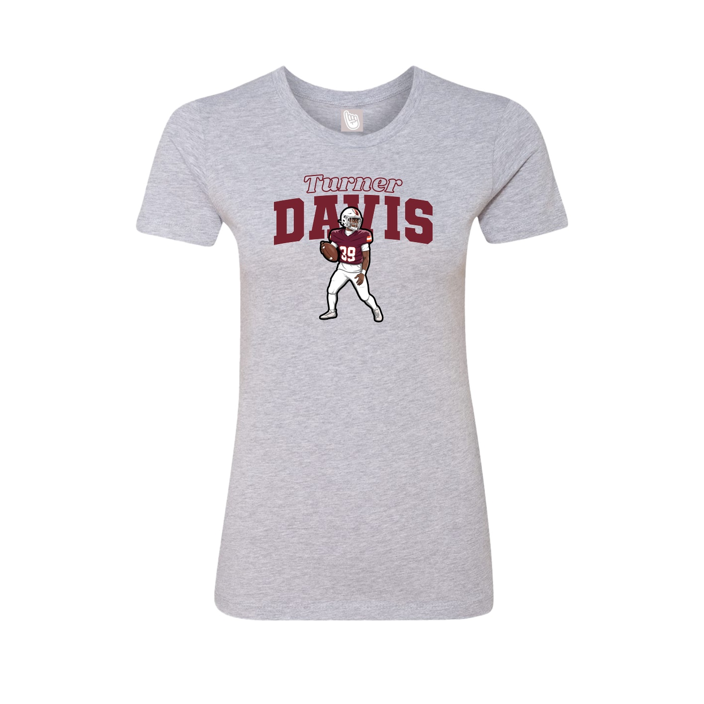 Fitted Women's Tee — Name Arch in Grey