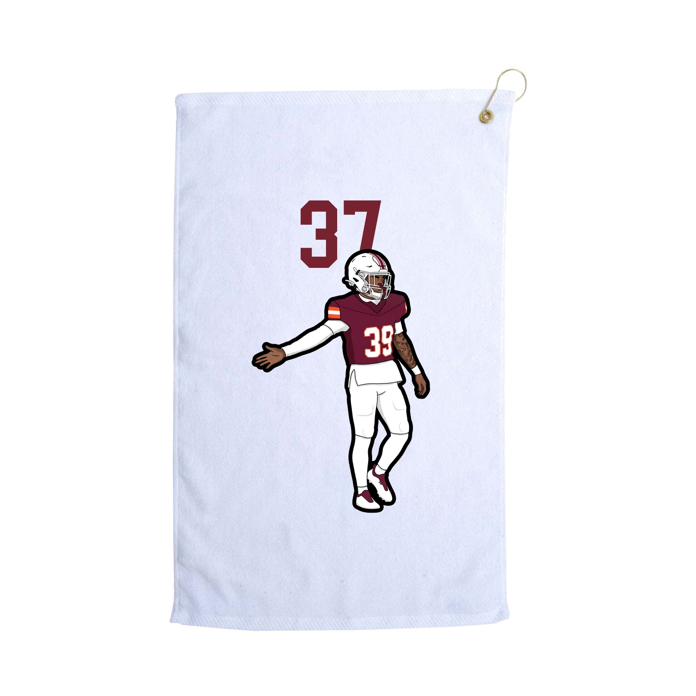 Golf Towel — Number Top in White