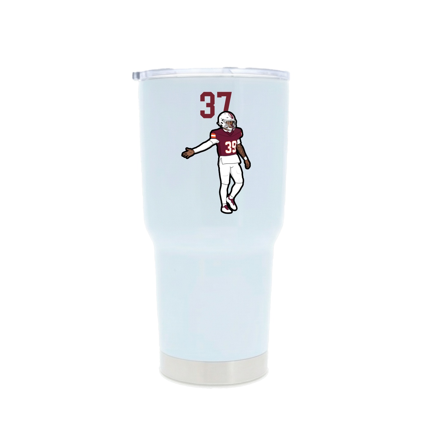30oz Stainless Steel Tumbler — Number Top in White