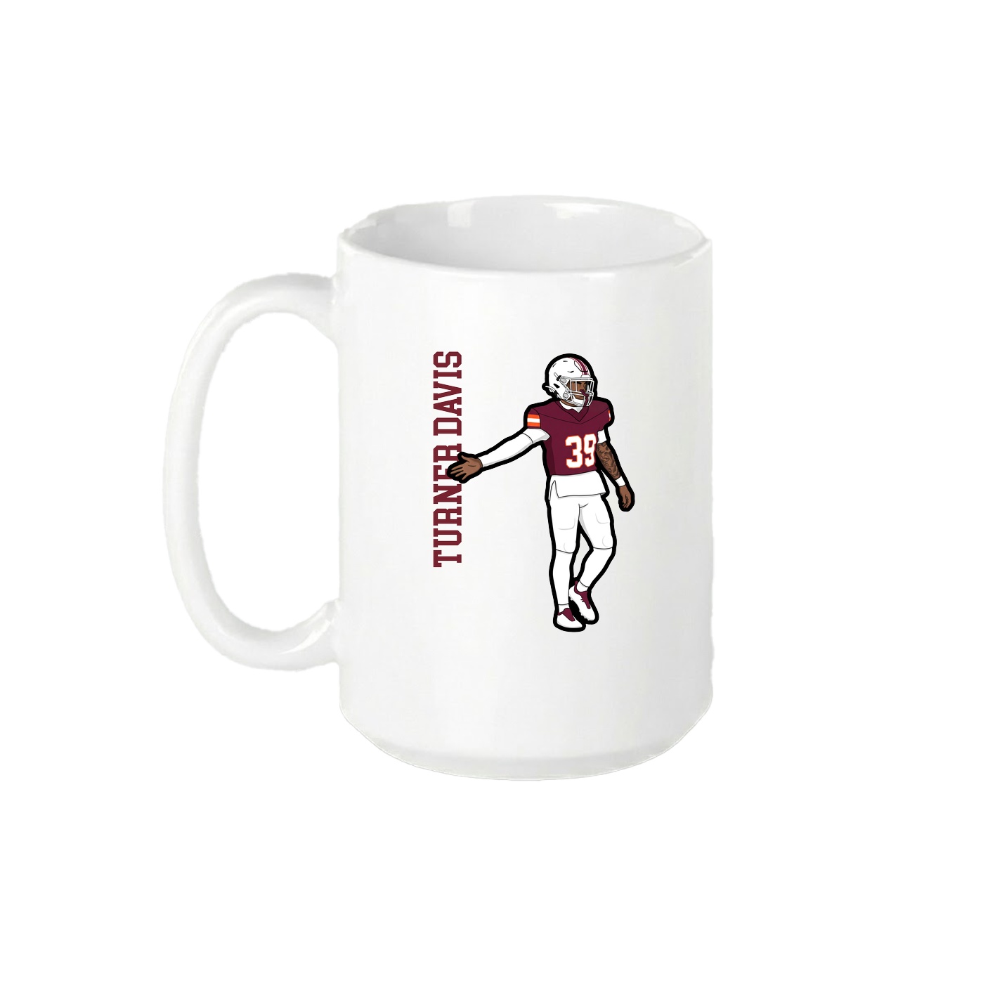 15oz Coffee Mug — Name Vertical in White