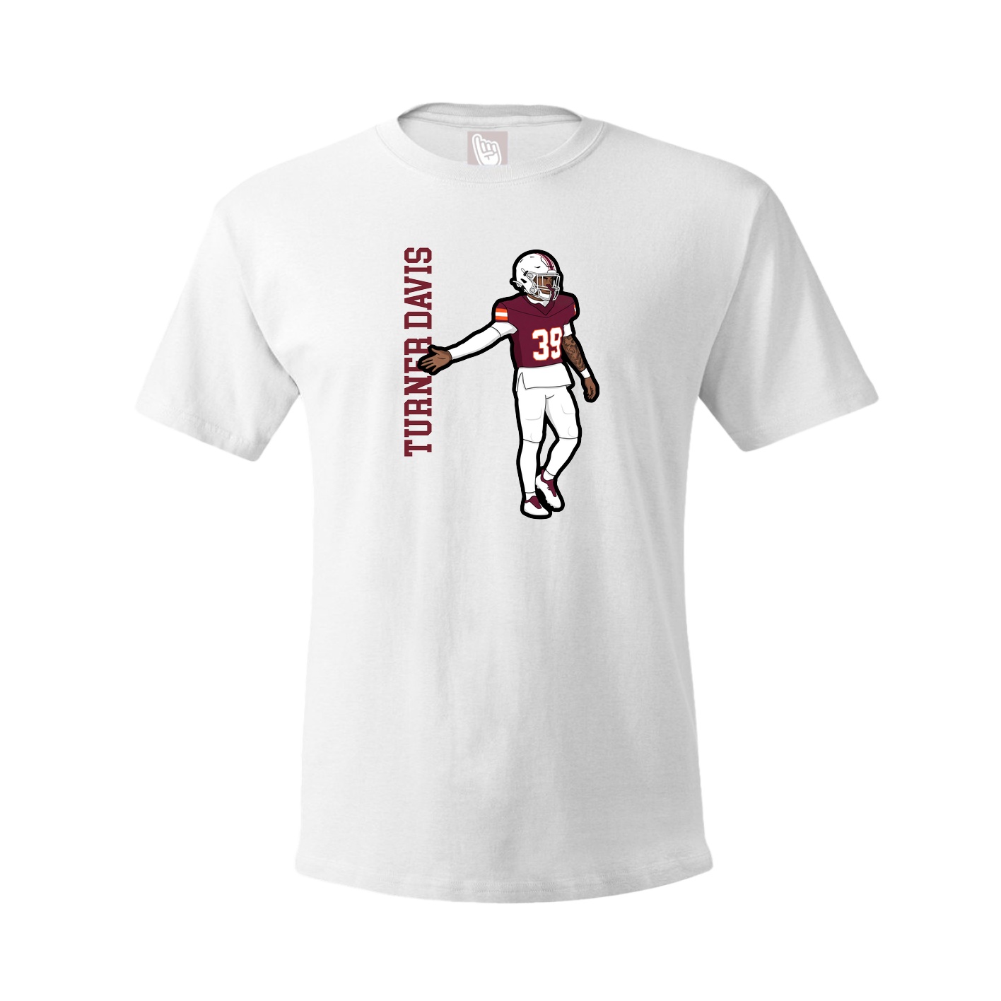 Tee — Name Vertical in White