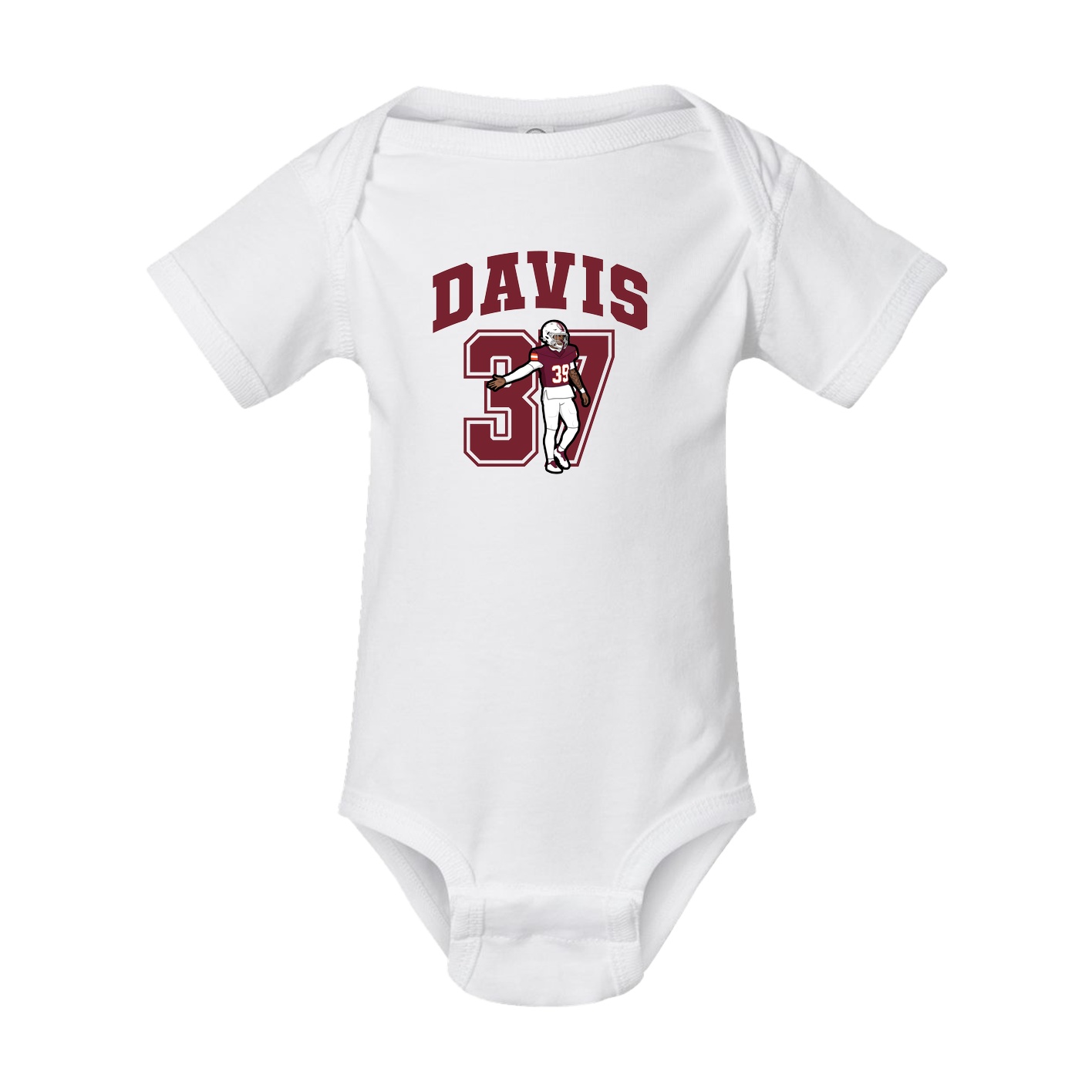 Baby Onesie — Number in White