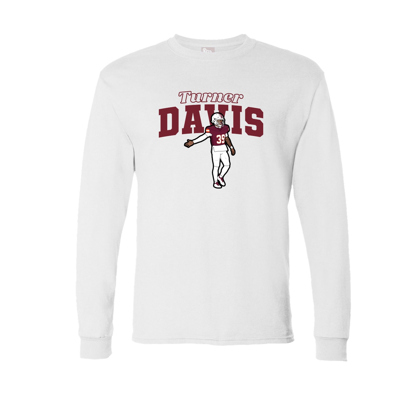Long Sleeve Tee — Name Arch in White