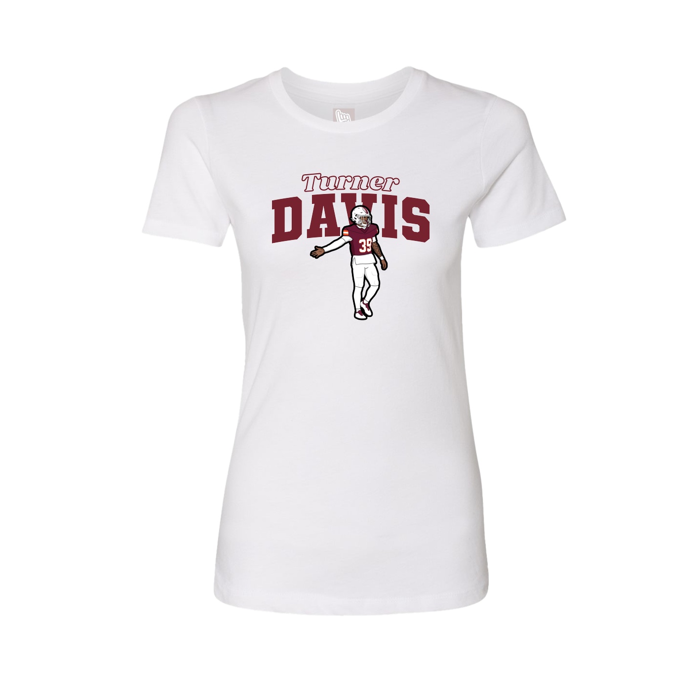 Fitted Women's Tee — Name Arch in White