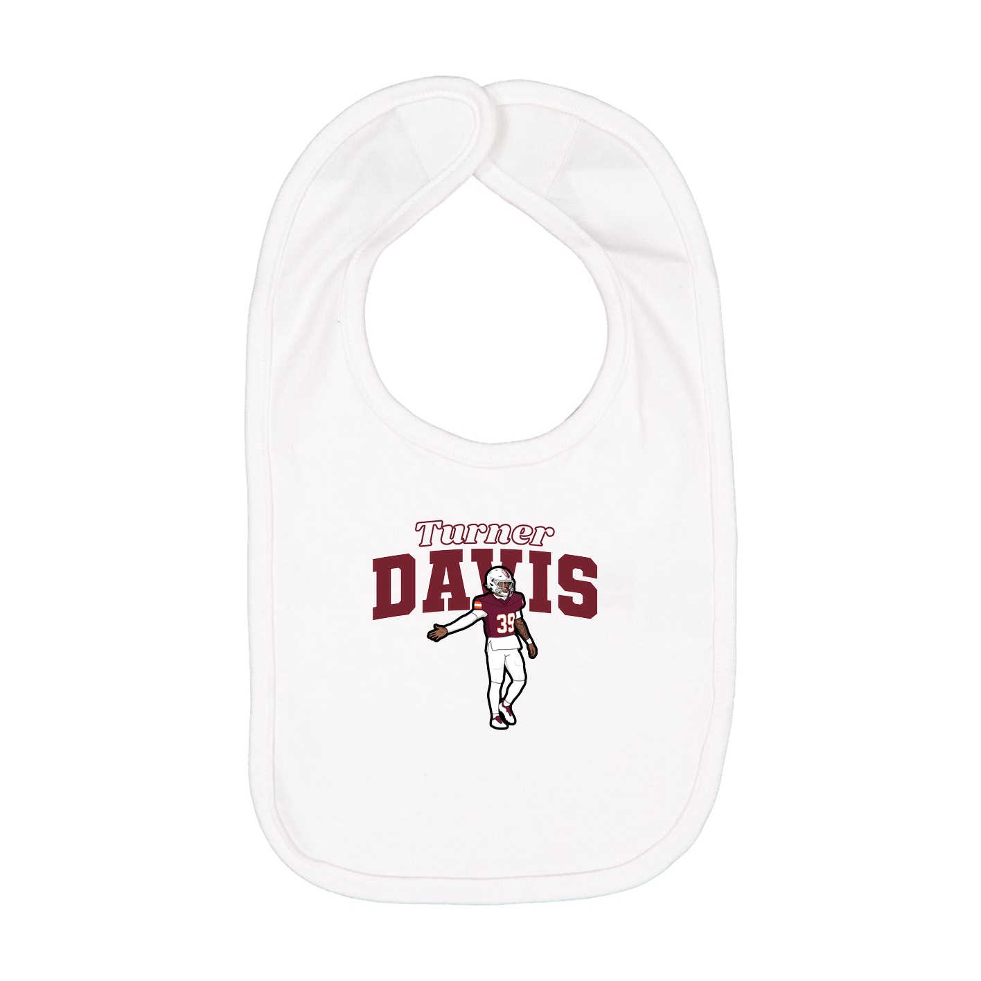Infant Bib — Name Arch in White
