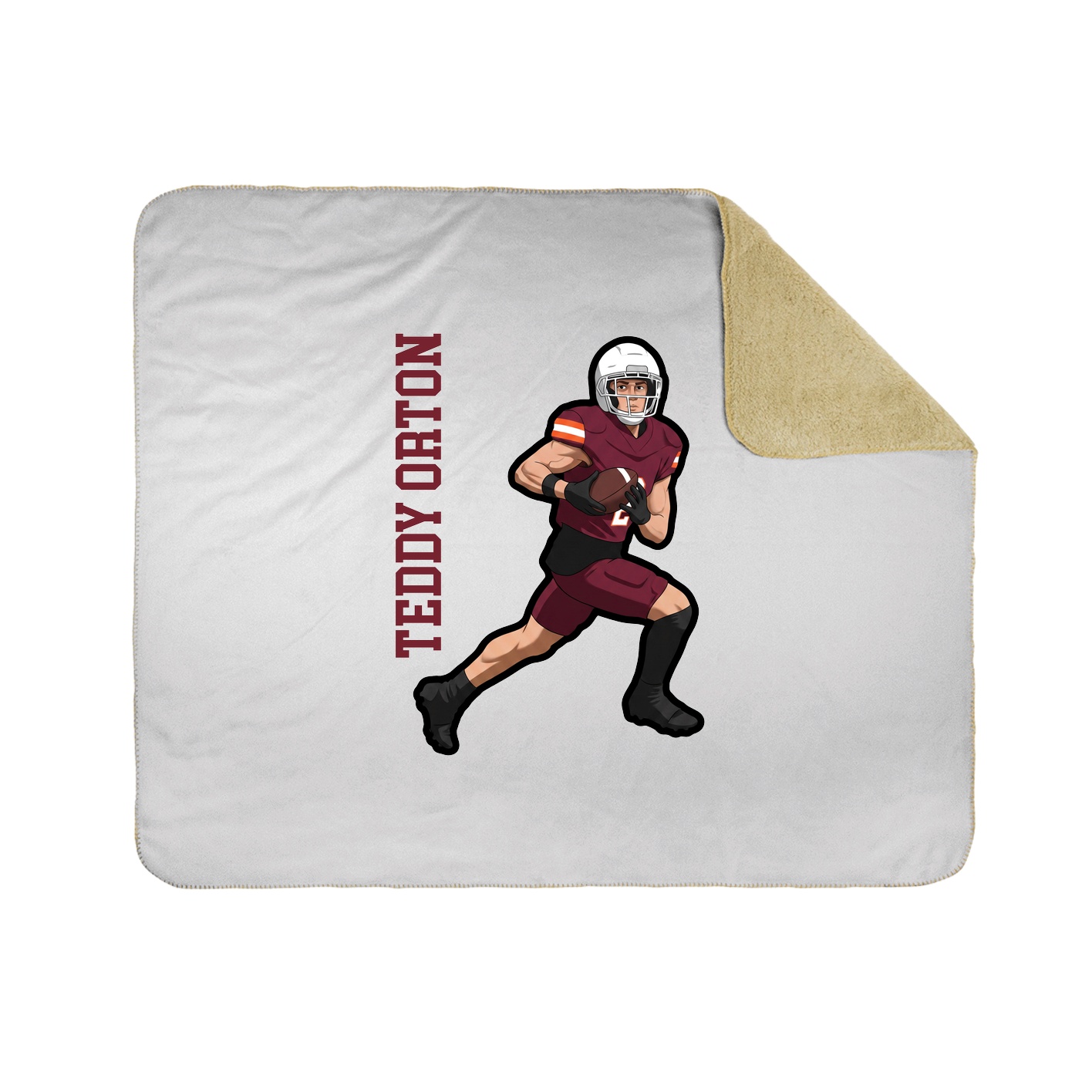 Throw Blanket — Name Vertical in White