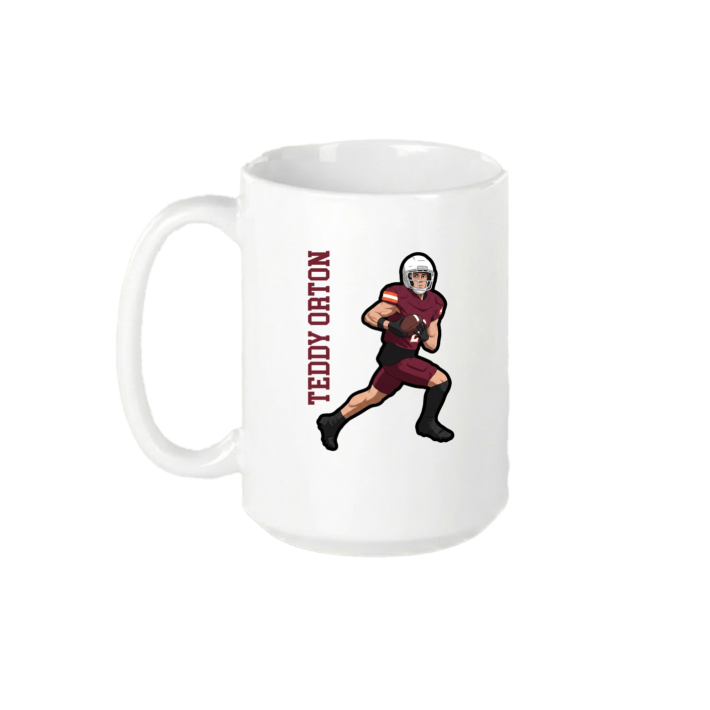 15oz Coffee Mug — Name Vertical in White
