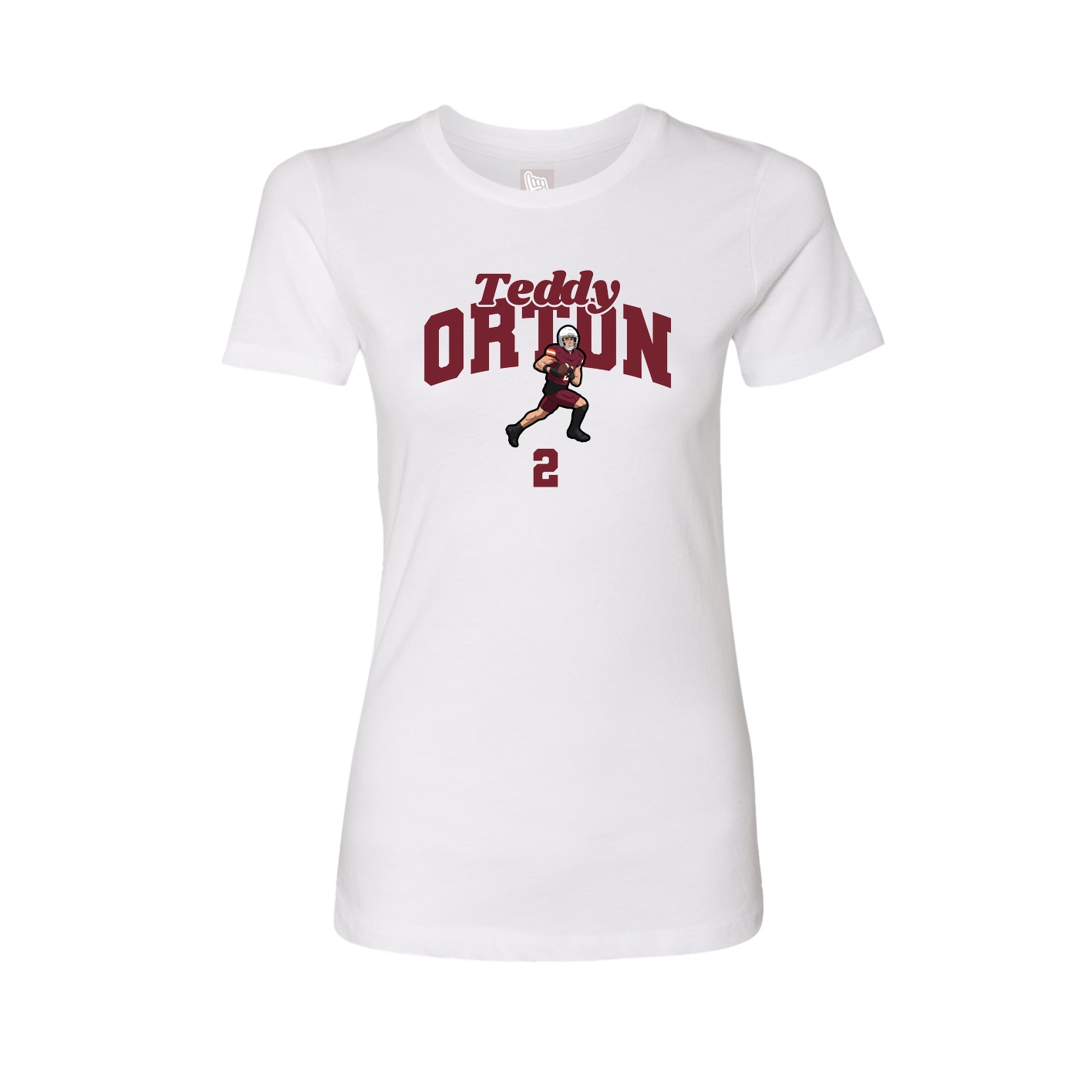 Fitted Women's Tee — Signature Arch in White