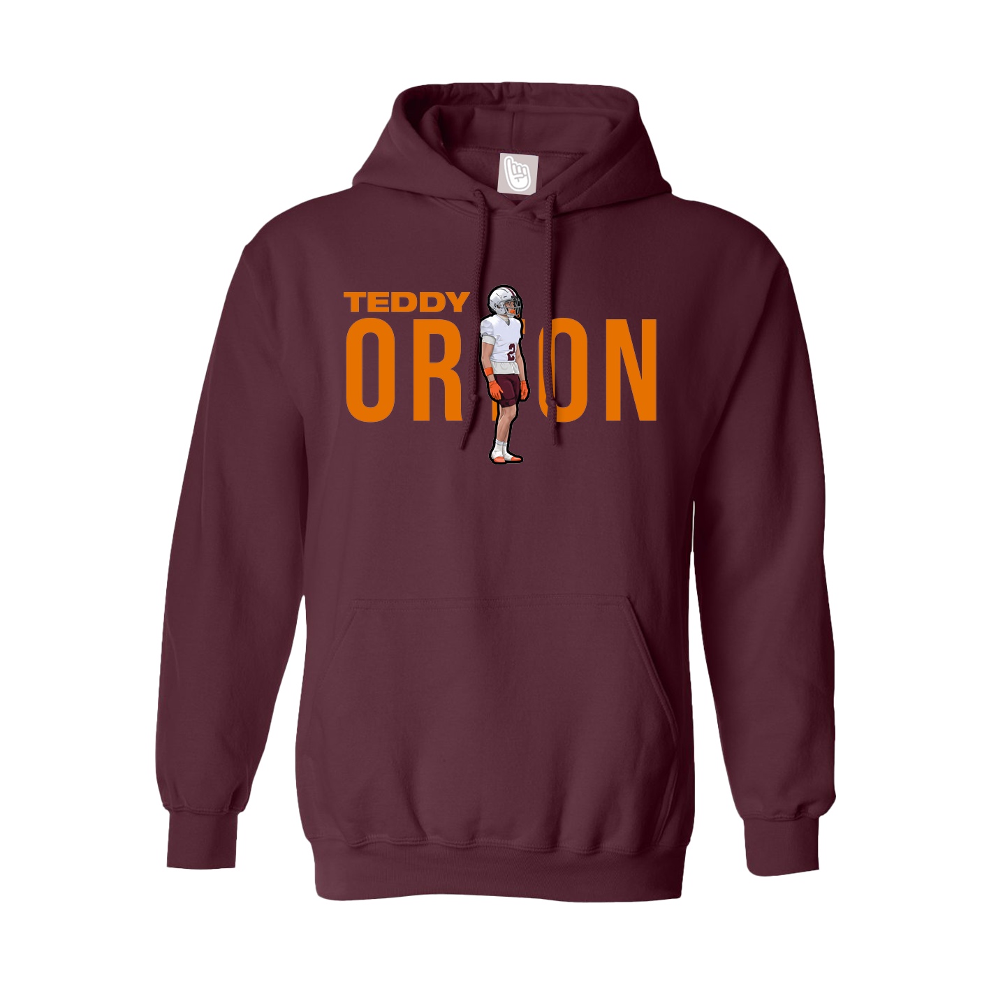 Youth Hoodie — Player Name in Maroon