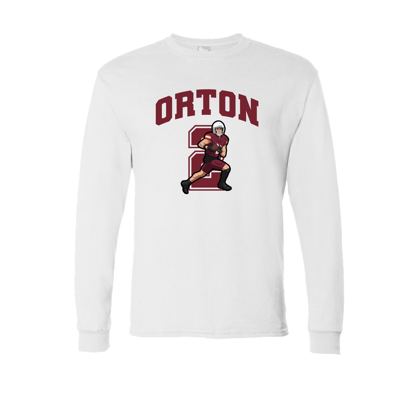 Long Sleeve Tee — Number in White