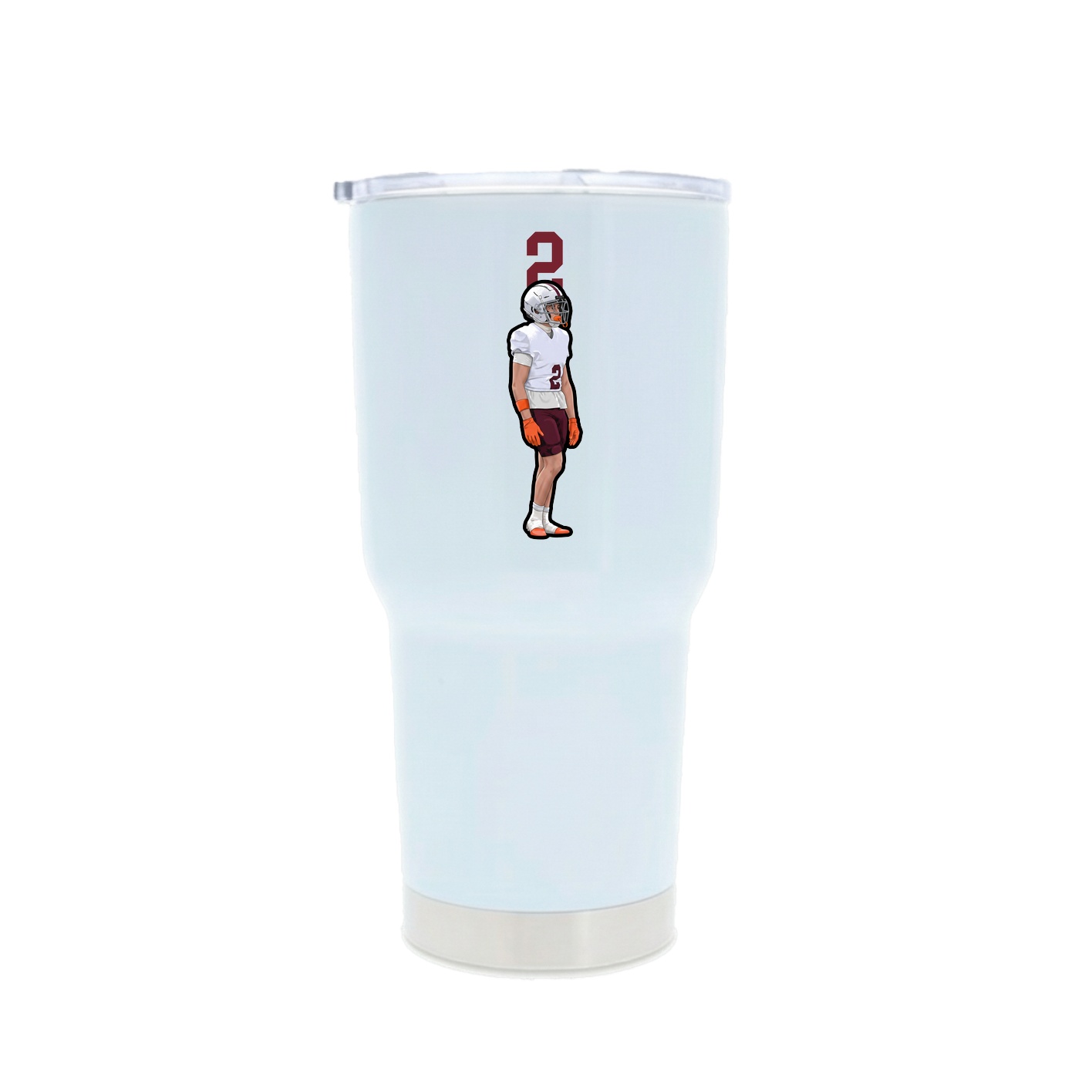 30oz Stainless Steel Tumbler — Number Top in White