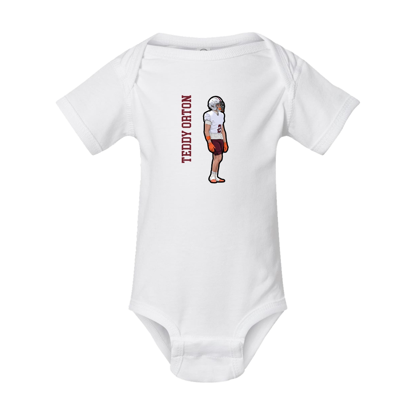 Baby Onesie — Name Vertical in White