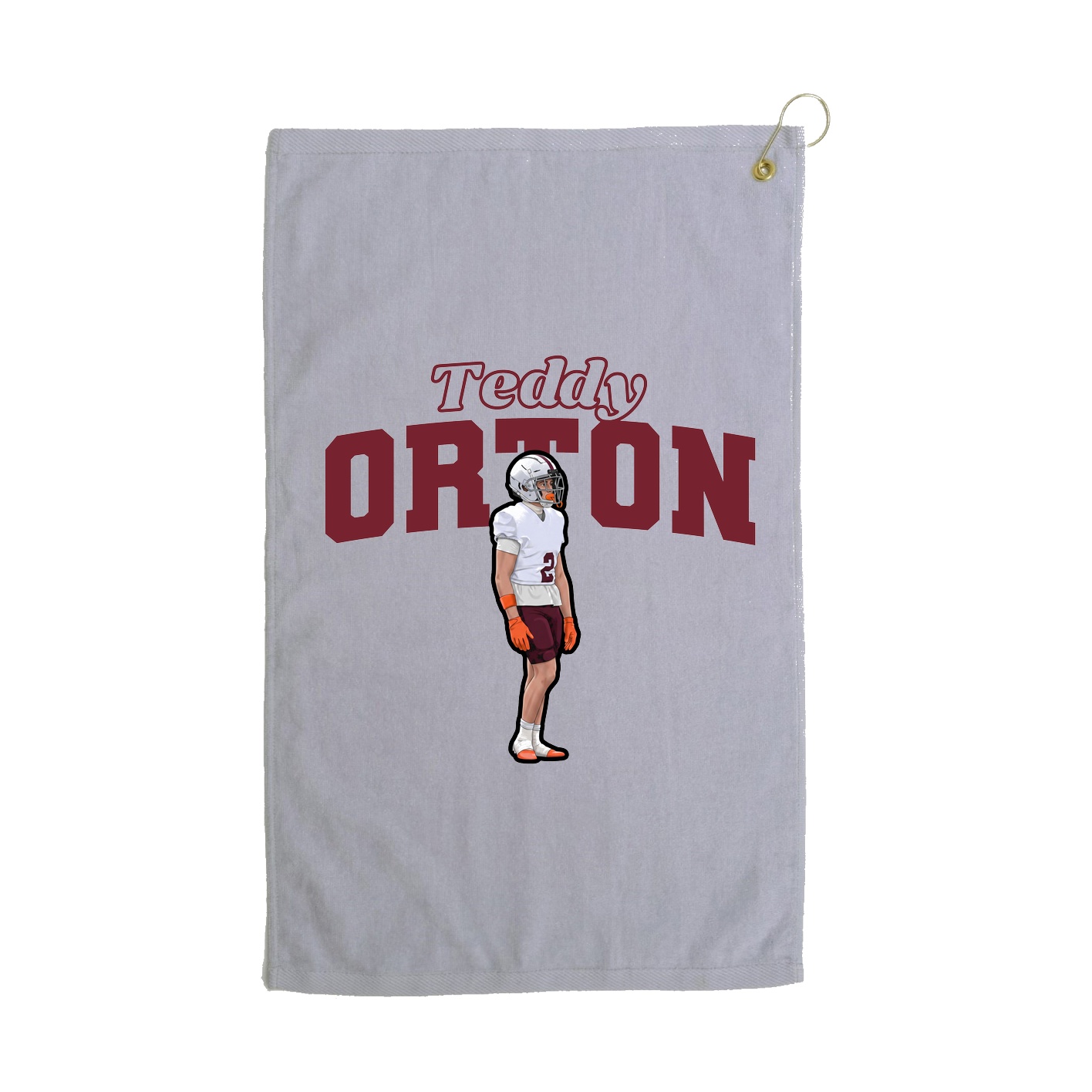 Golf Towel — Name Arch in Grey