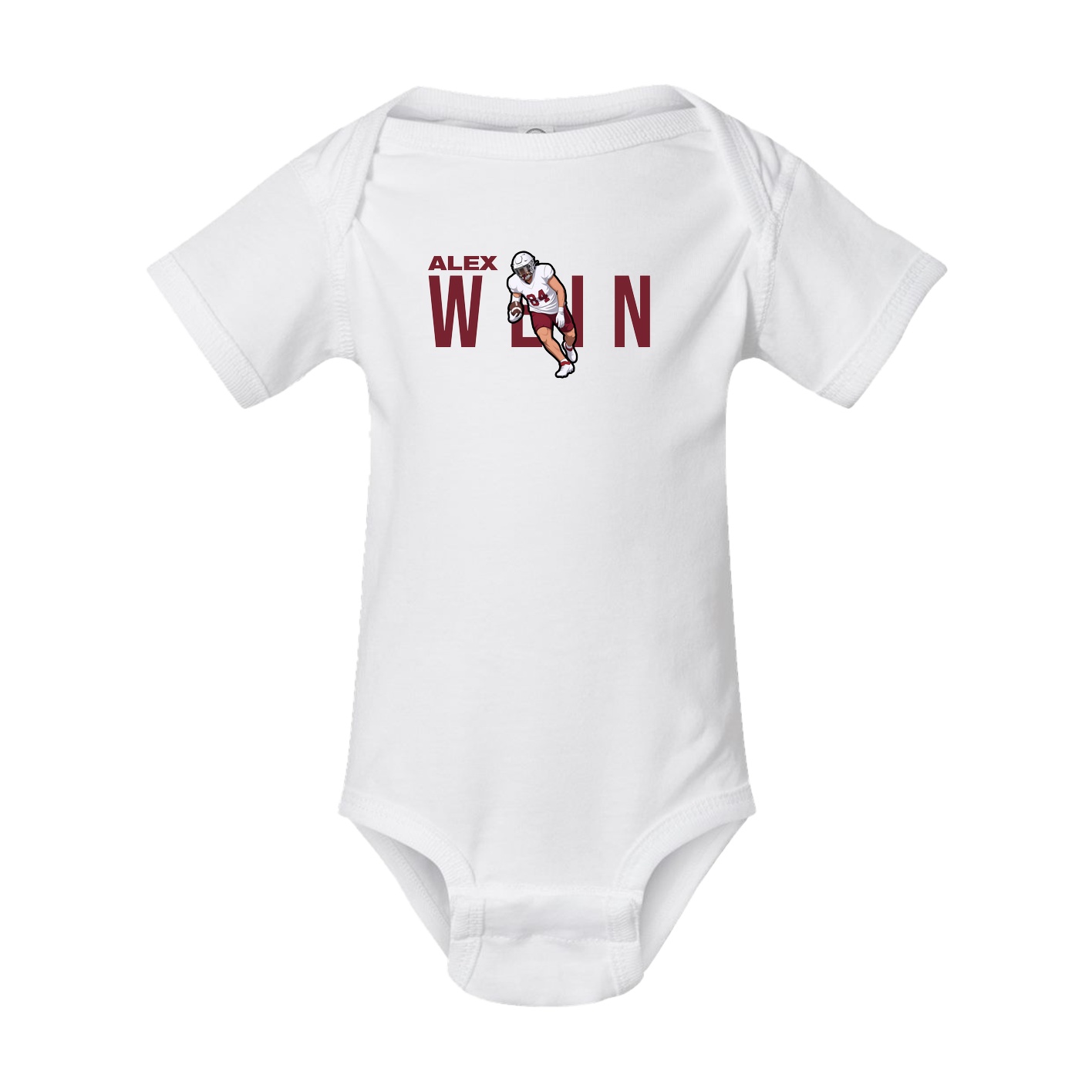 Baby Onesie — Player Name in White