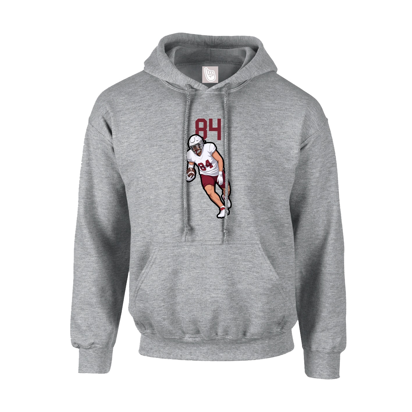 Hoodie — Number Top in Grey