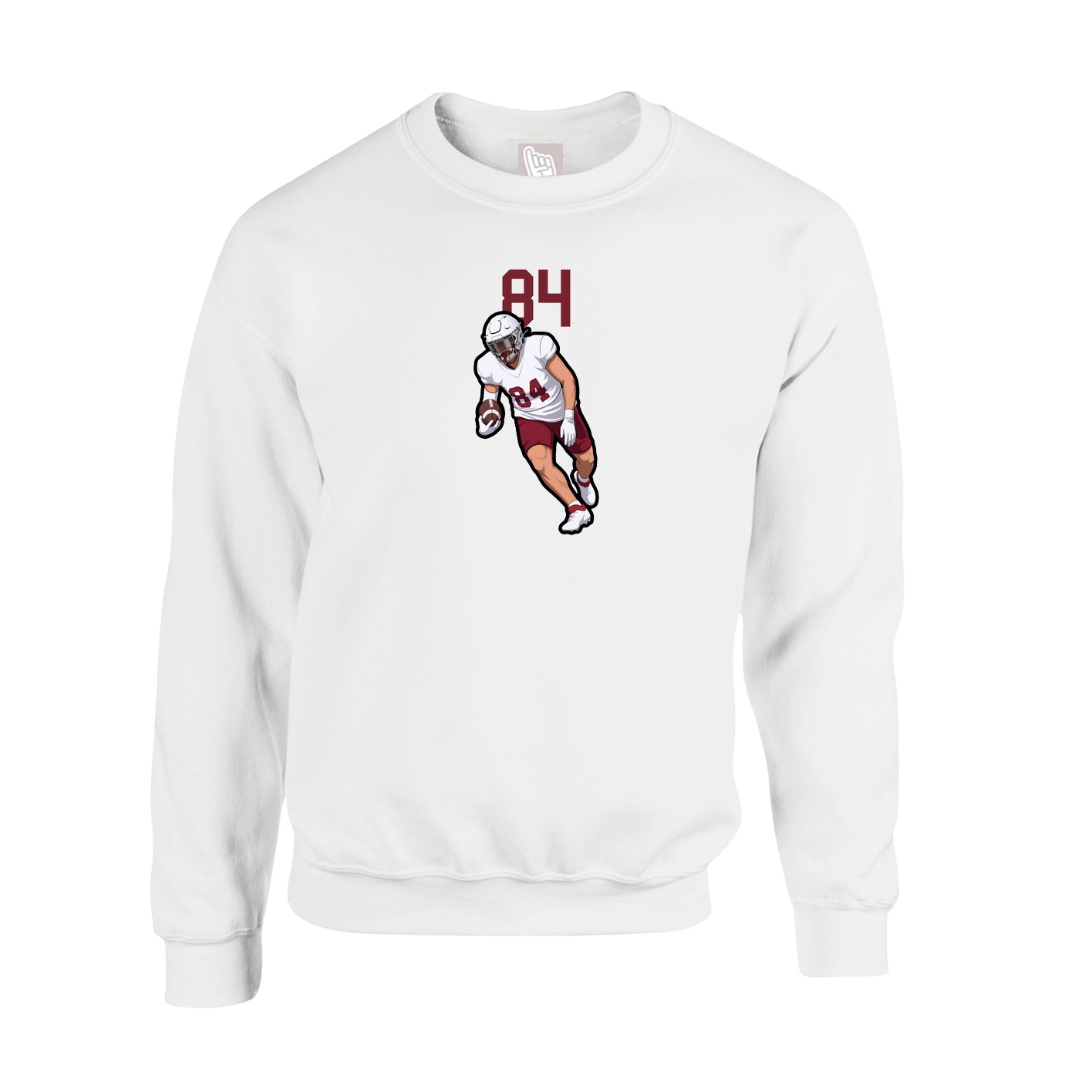 Fleece Crew — Number Top in White