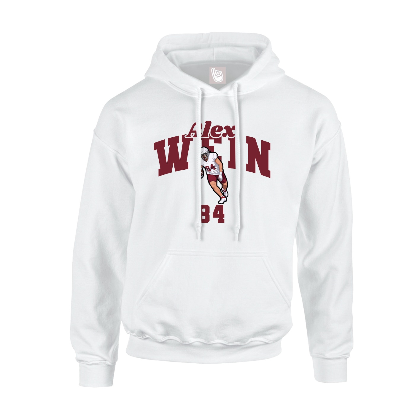 Youth Hoodie — Signature Arch in White