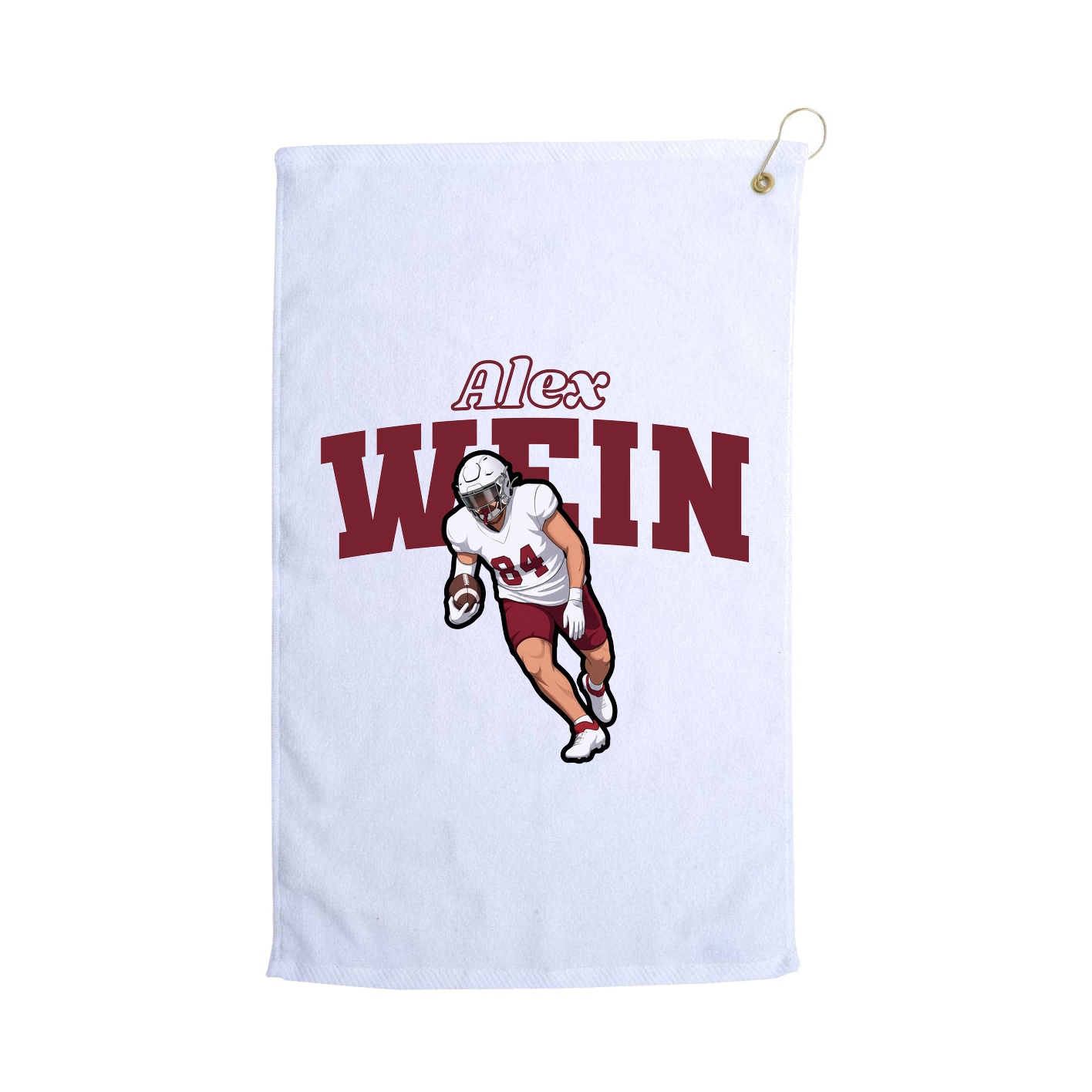 Golf Towel — Name Arch in White