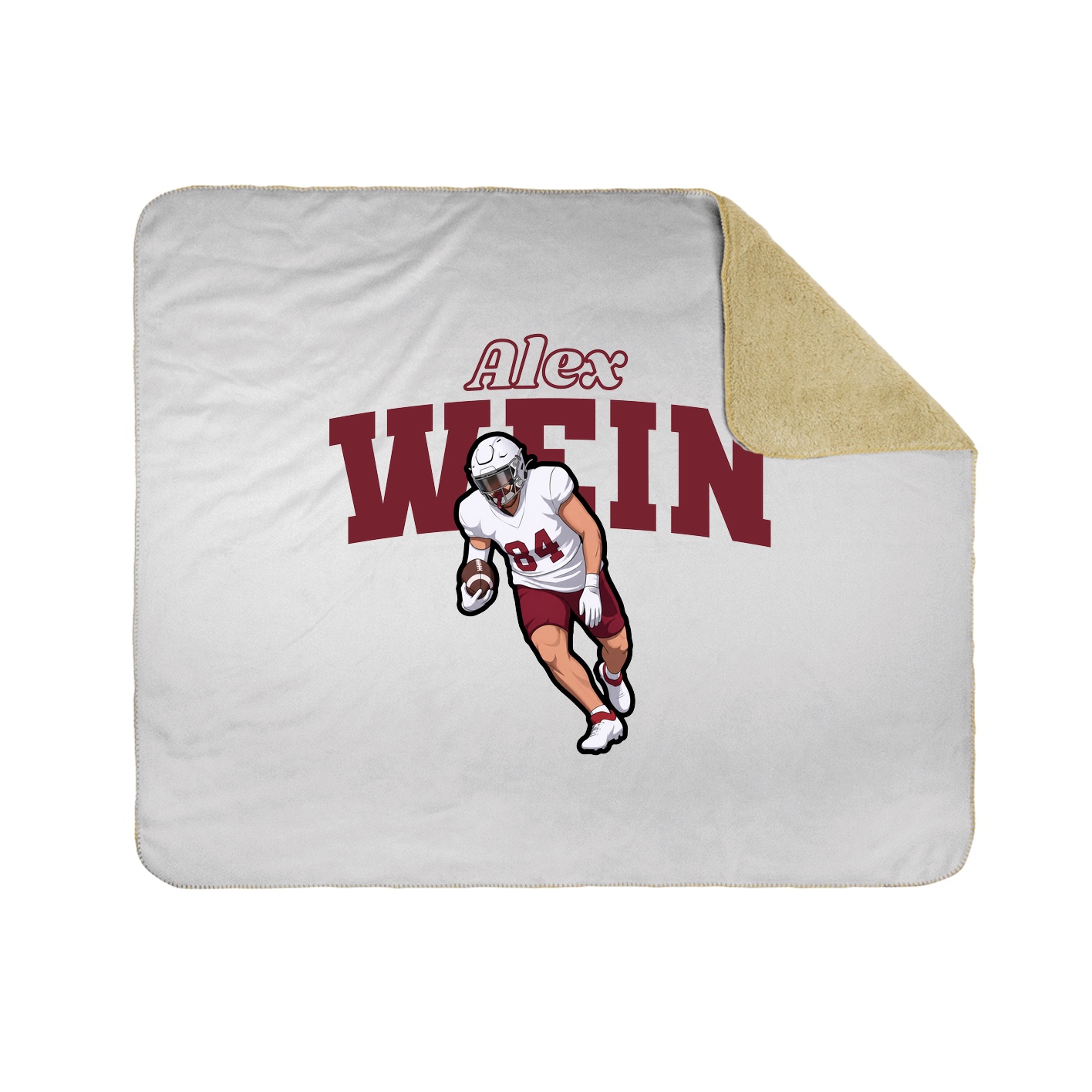 Throw Blanket — Name Arch in White