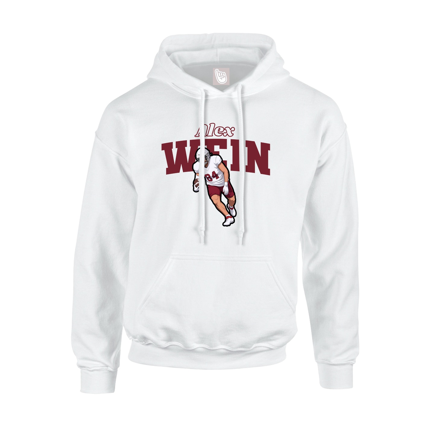Hoodie — Name Arch in White