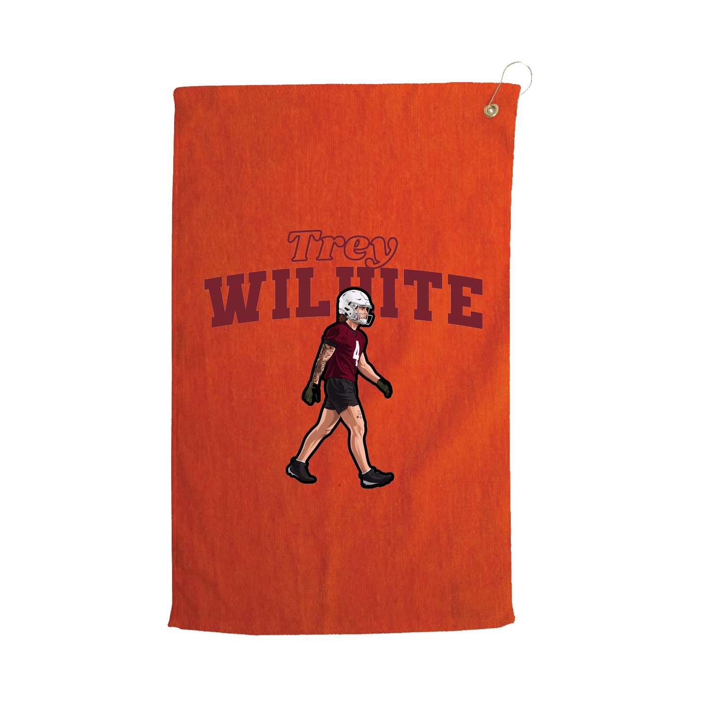 Golf Towel — Name Arch in Orange