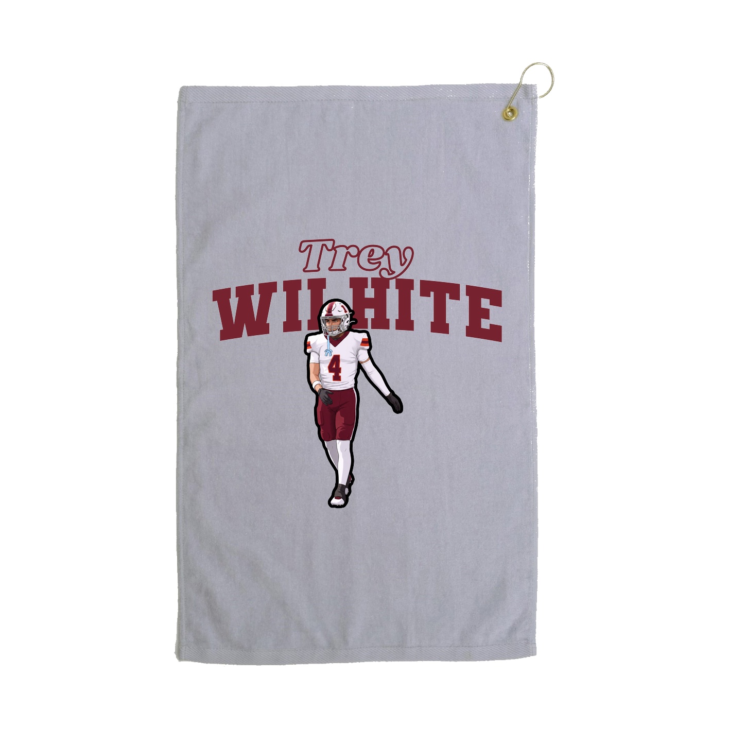 Golf Towel — Name Arch in Grey