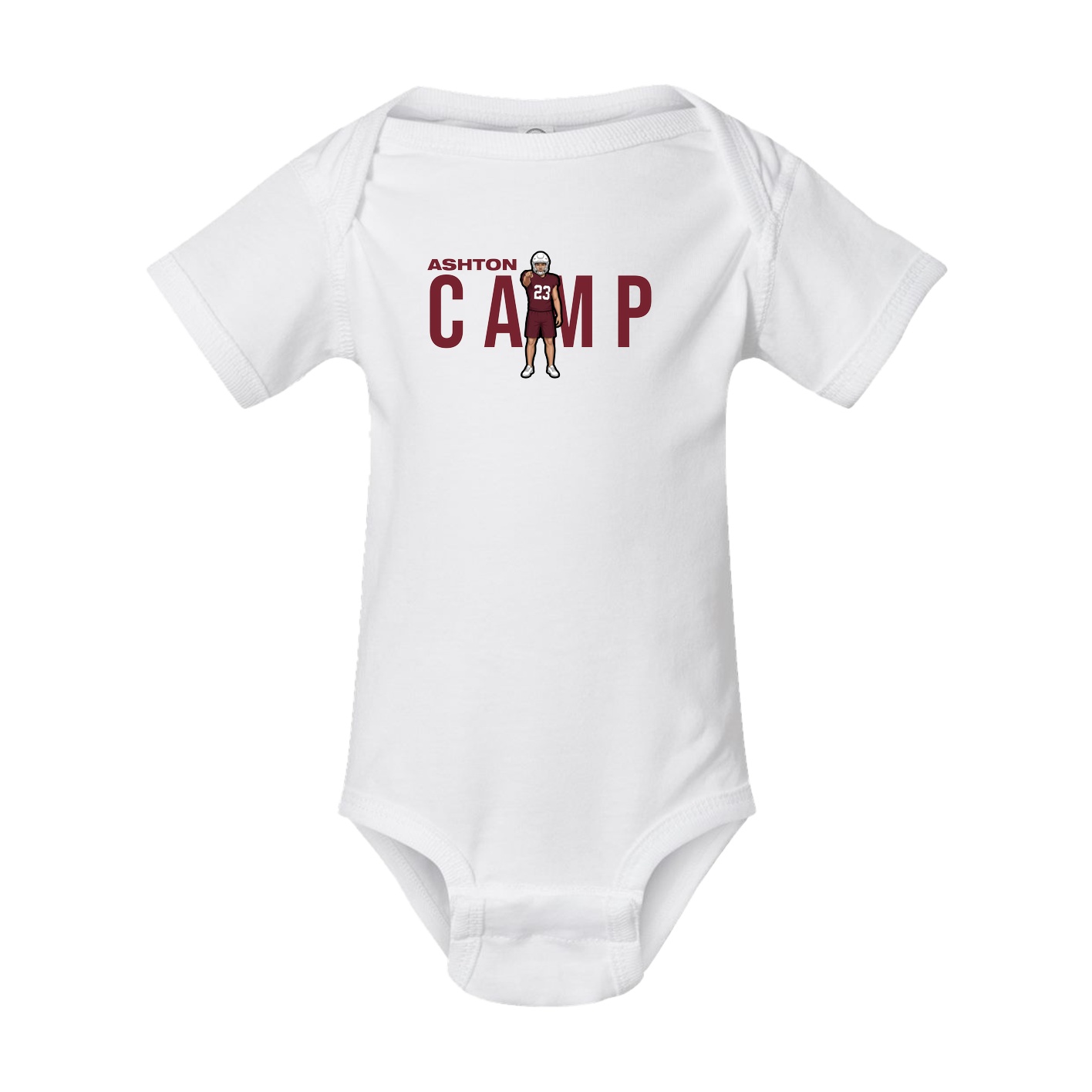 Baby Onesie — Player Name in White