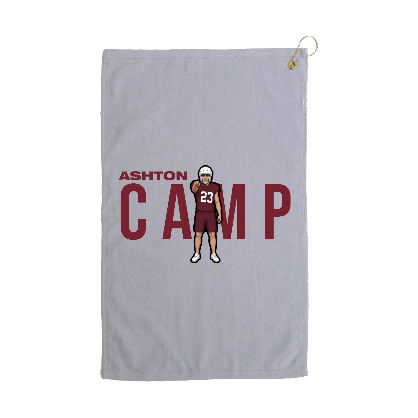 Golf Towel — Player Name in Grey