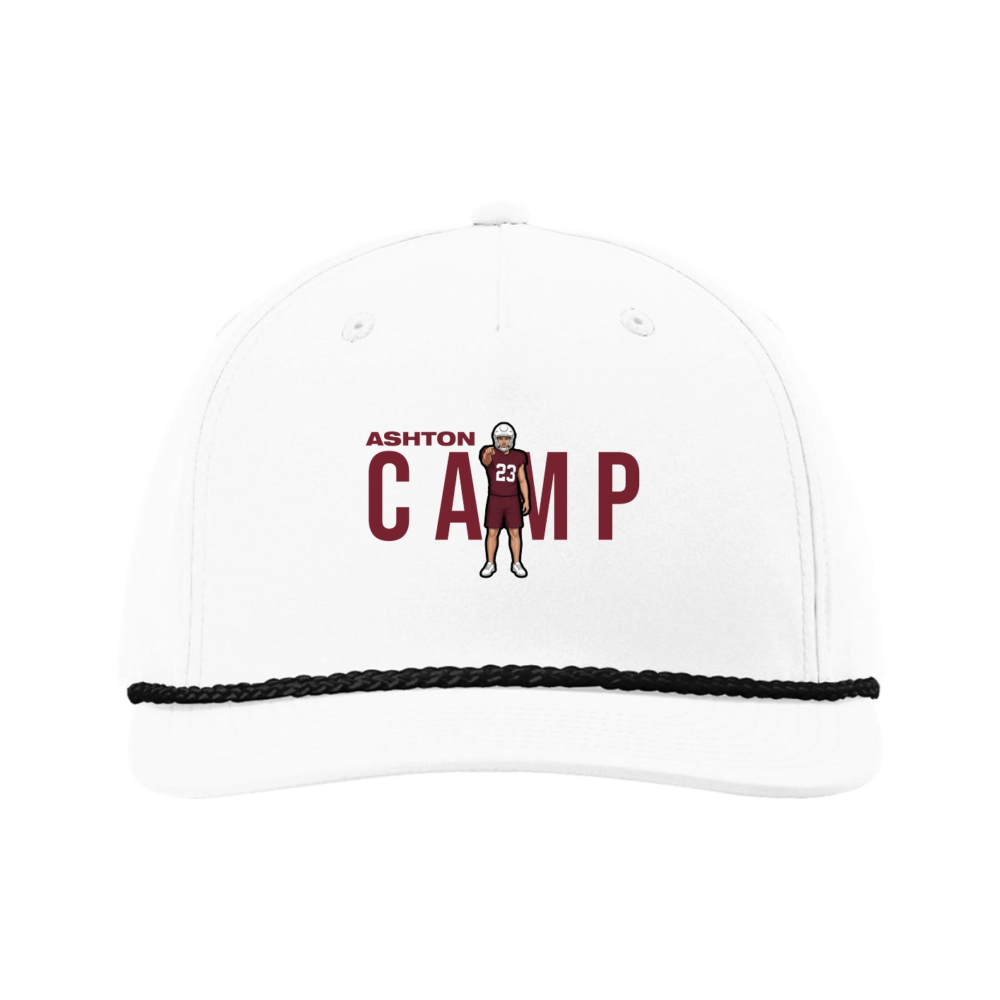 Five-Panel Classic Rope Cap — Player Name in White