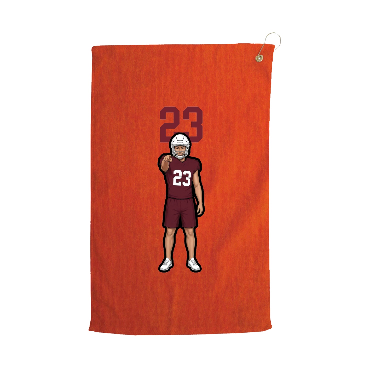 Golf Towel — Number Top in Orange