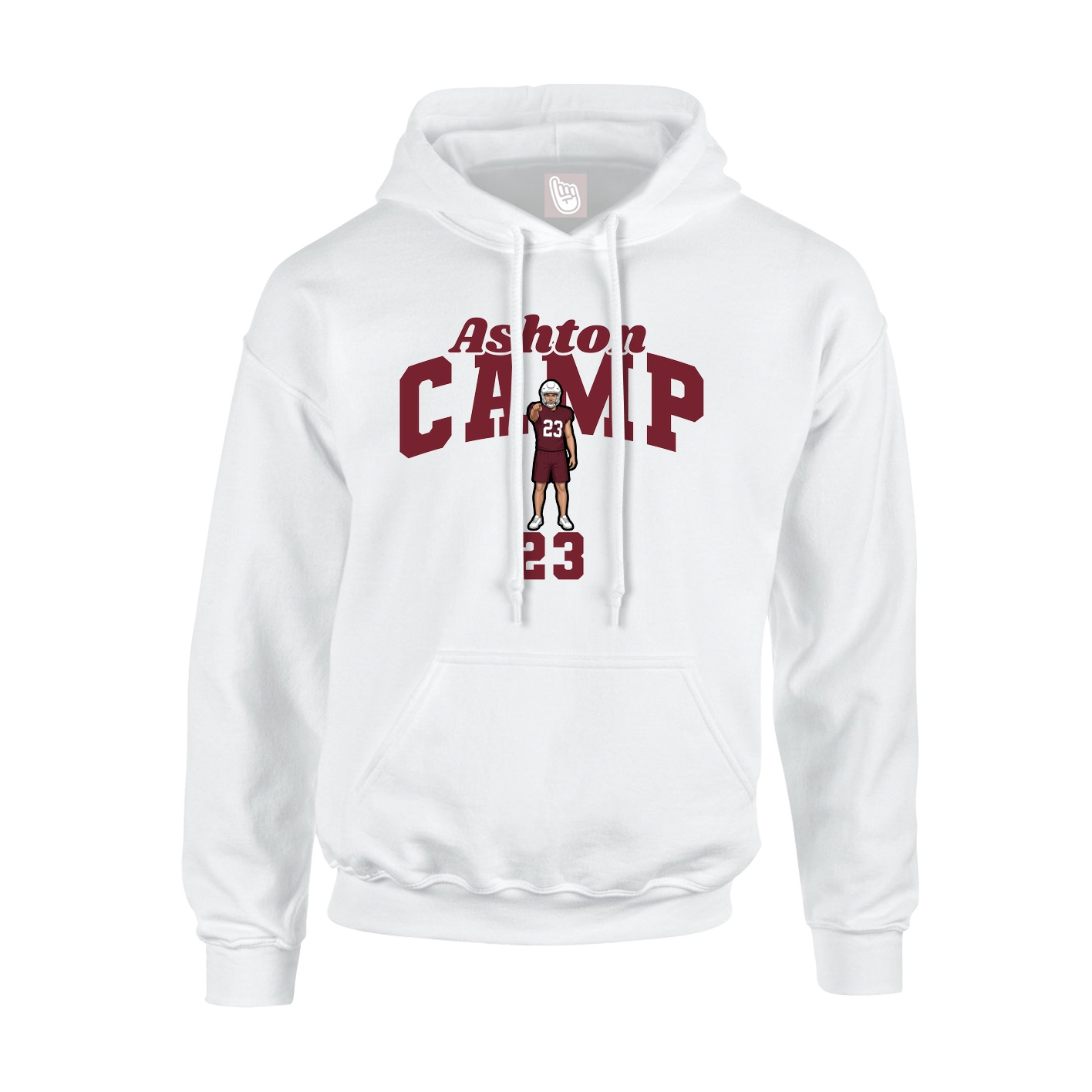 Youth Hoodie — Signature Arch in White