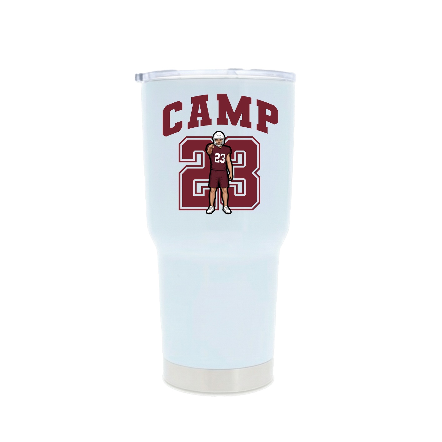 30oz Stainless Steel Tumbler — Number in White