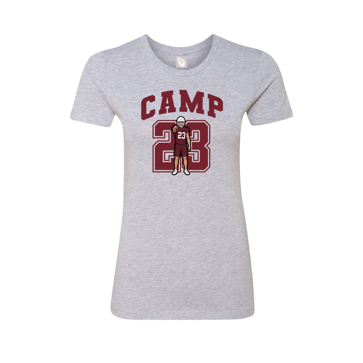 Fitted Women's Tee — Number in Grey
