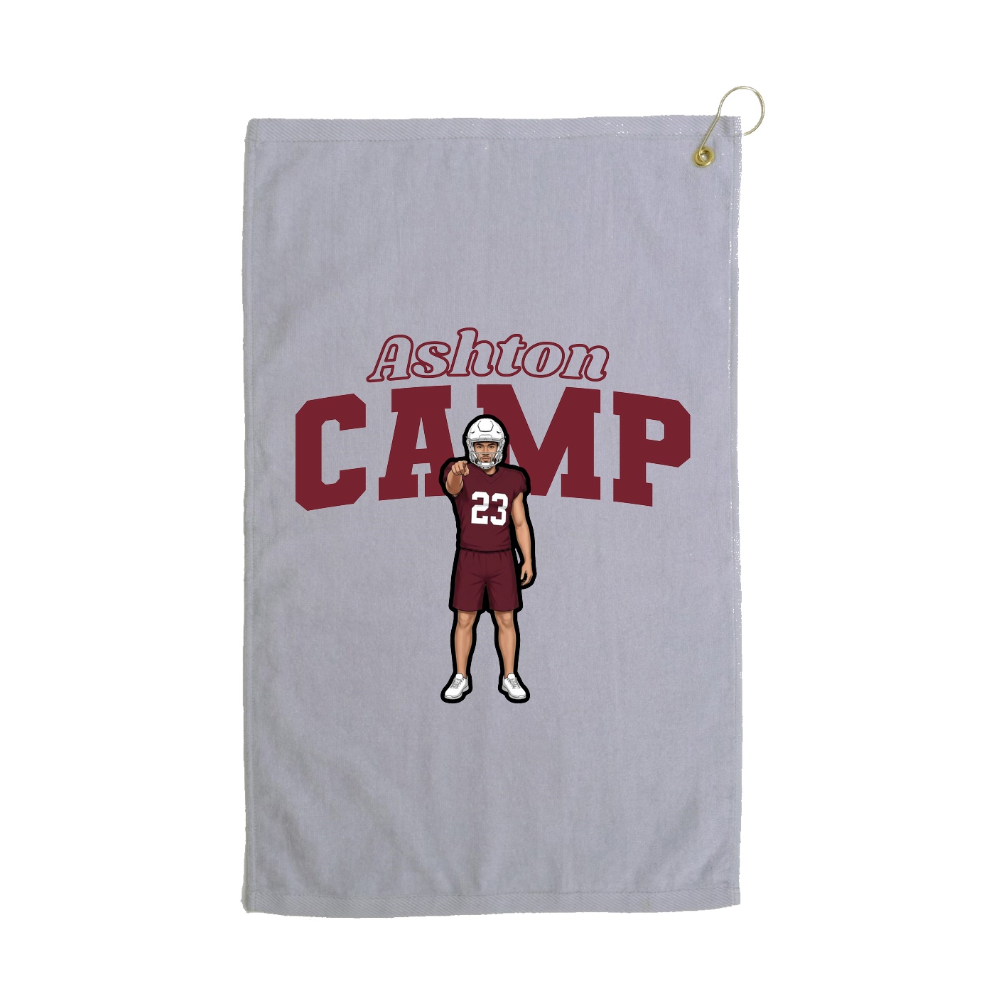 Golf Towel — Name Arch in Grey