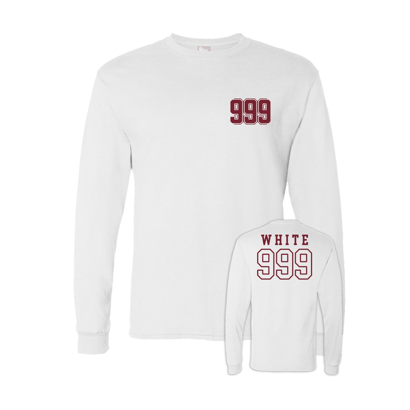 Long Sleeve Tee — Chest Back in White